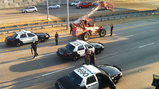 Can you spot the getaway vehicle in this picture?